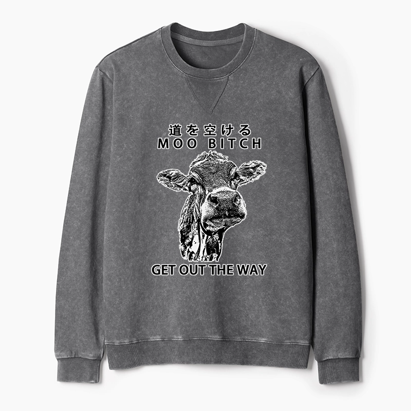 Tokyo-Tiger Funny Cow Washed Terry Sweatshirt