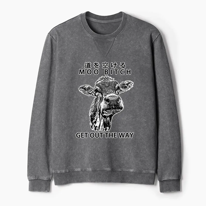 Tokyo-Tiger Funny Cow Washed Terry Sweatshirt