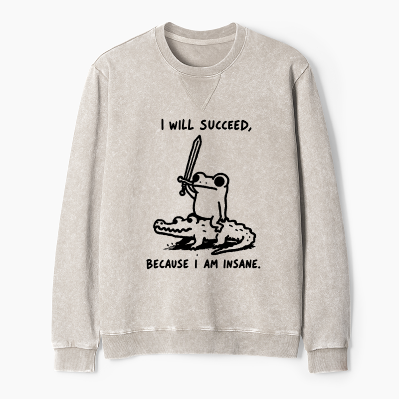 Tokyo-Tiger Warrior Frog Funny Meme Washed Terry Sweatshirt