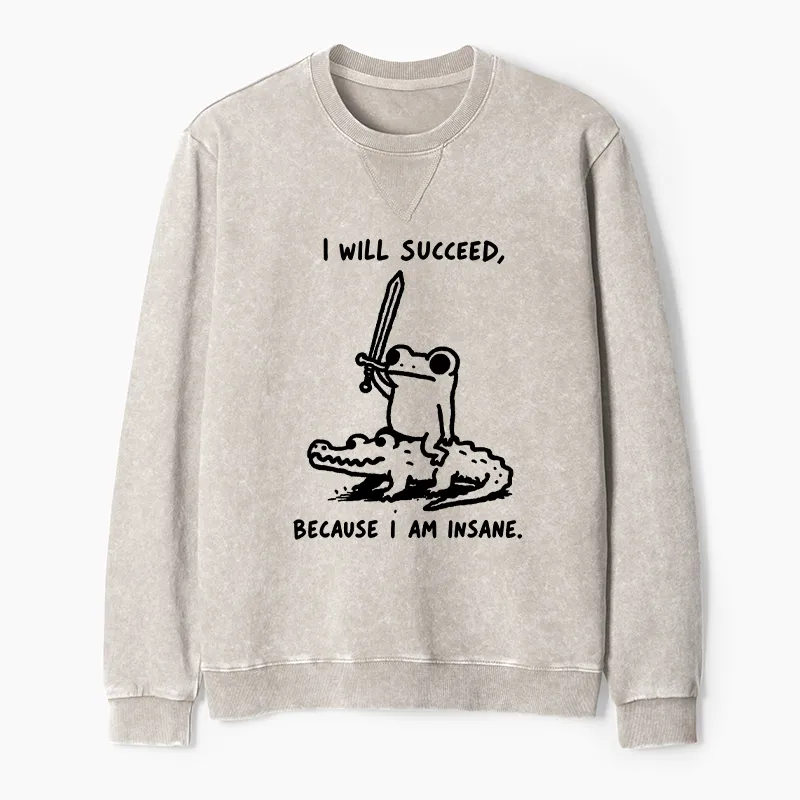 Tokyo-Tiger Warrior Frog Funny Meme Washed Terry Sweatshirt
