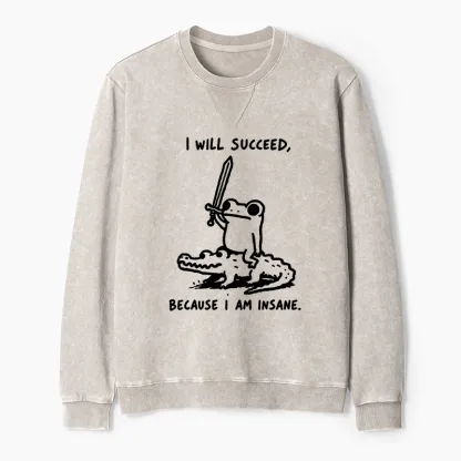 Tokyo-Tiger Warrior Frog Funny Meme Washed Terry Sweatshirt
