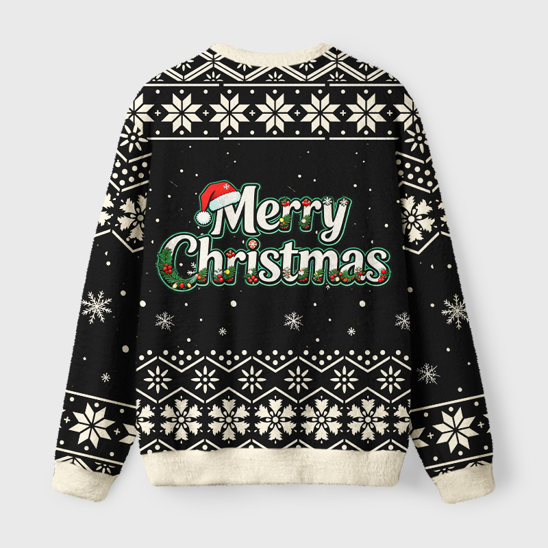 Tokyo-Tiger Christmas Skull Coffee Fuzzy Christmas Ugly Sweatshirt