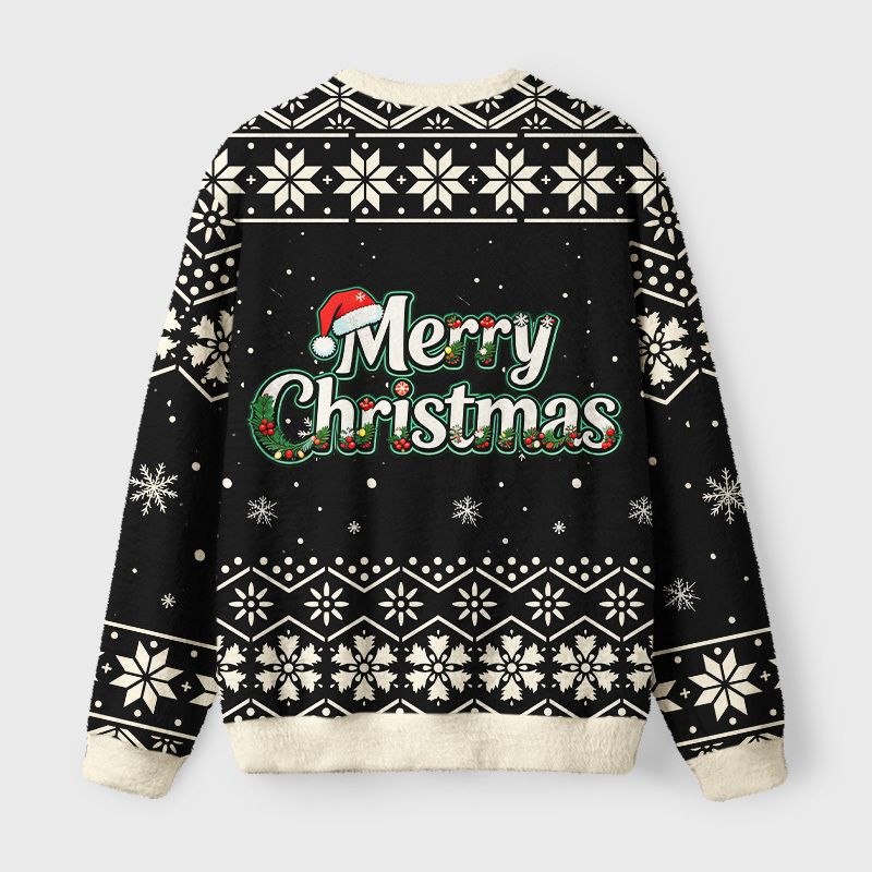 Tokyo-Tiger Christmas Skull Coffee Fuzzy Christmas Ugly Sweatshirt