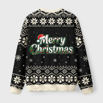 Tokyo-Tiger Christmas Skull Coffee Fuzzy Christmas Ugly Sweatshirt