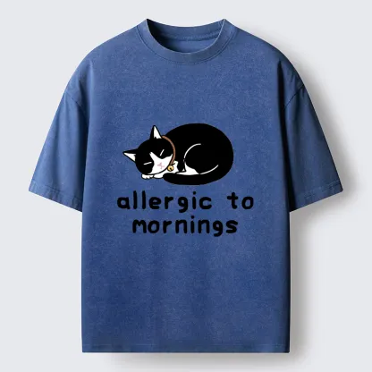 Tokyo‑Tiger Funny Sleep Cat Meme Washed T-Shirt