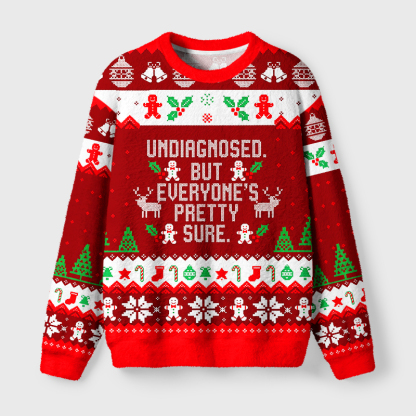 Tokyo-Tiger Self-diagnosed Illness Funny Fuzzy Christmas Ugly Sweatshirt