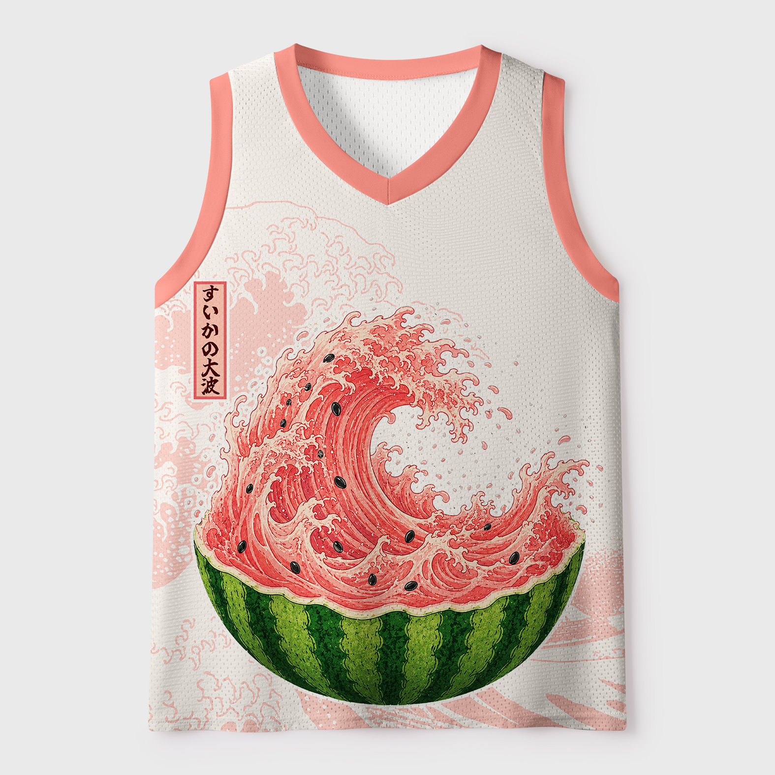 Tokyo-Tiger Watermelon Wave Summer Ukiyo Art Mesh Tank Top