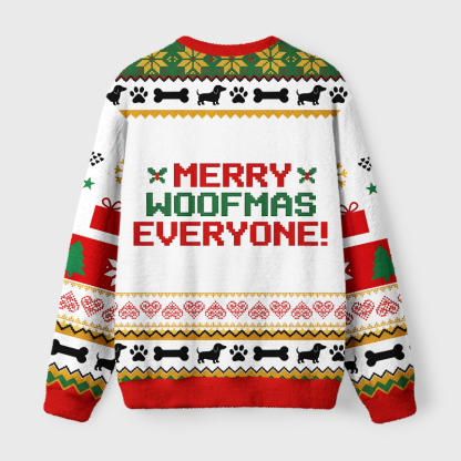 Tokyo-Tiger Cute Dachshund Fuzzy Christmas Ugly Sweatshirt