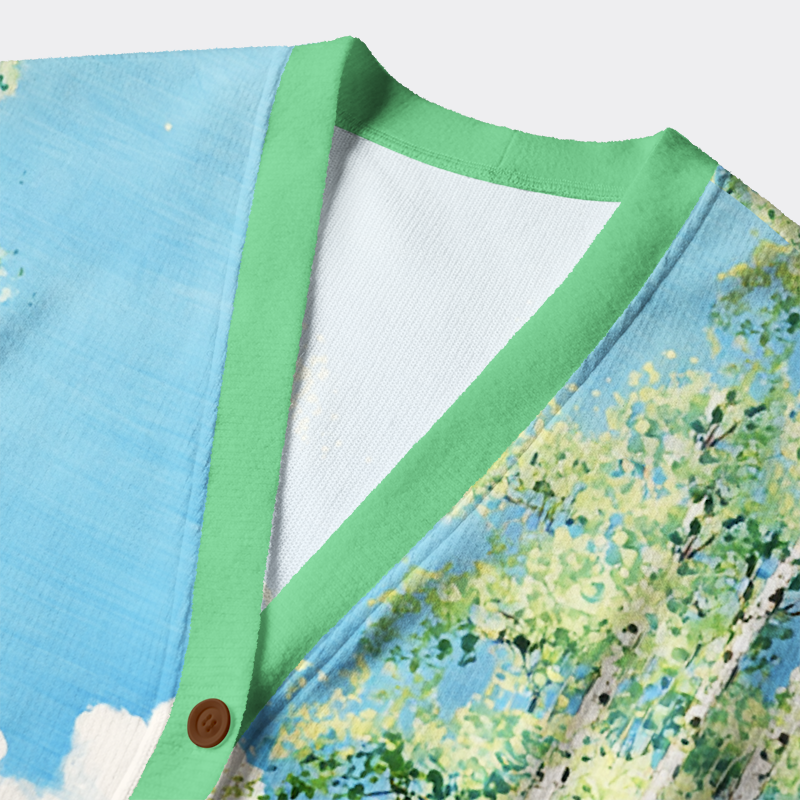 Tokyo-Tiger Horses in Bloom Ugly Cardigan Sweater