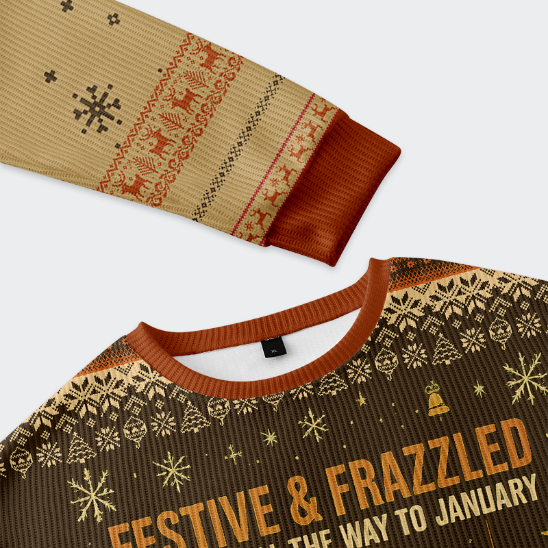 Tokyo-Tiger Festive & Frazzled Gingerbread Christmas Ugly Sweatshirt