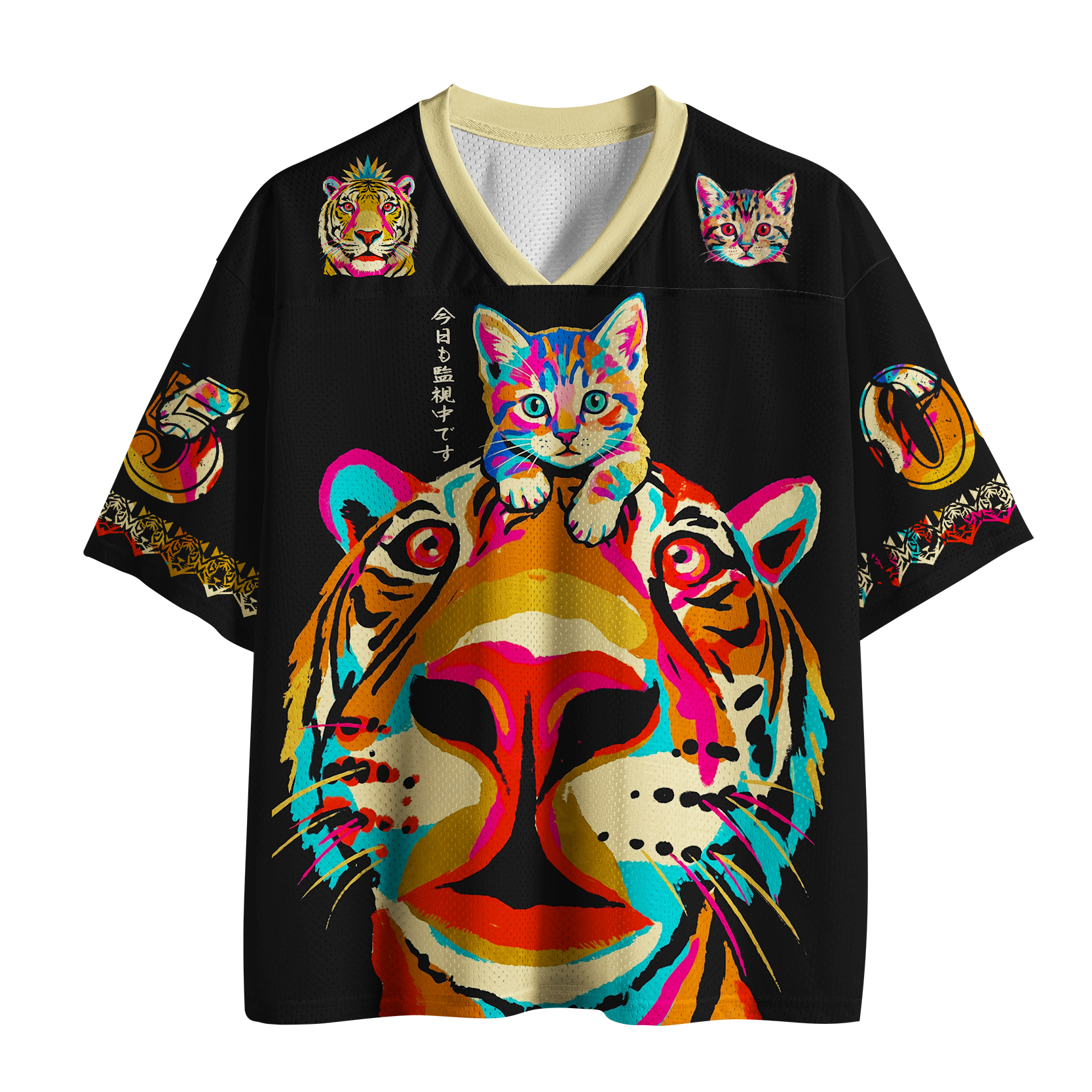 Tokyo-Tiger A Tiger And A Cat Are Staring At You Mesh Jersey
