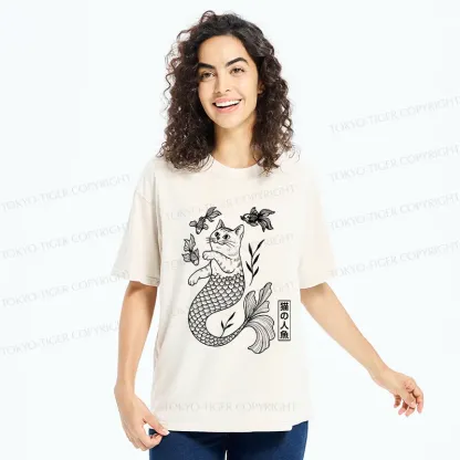 Tokyo-Tiger Catfish Funny Washed T-Shirt
