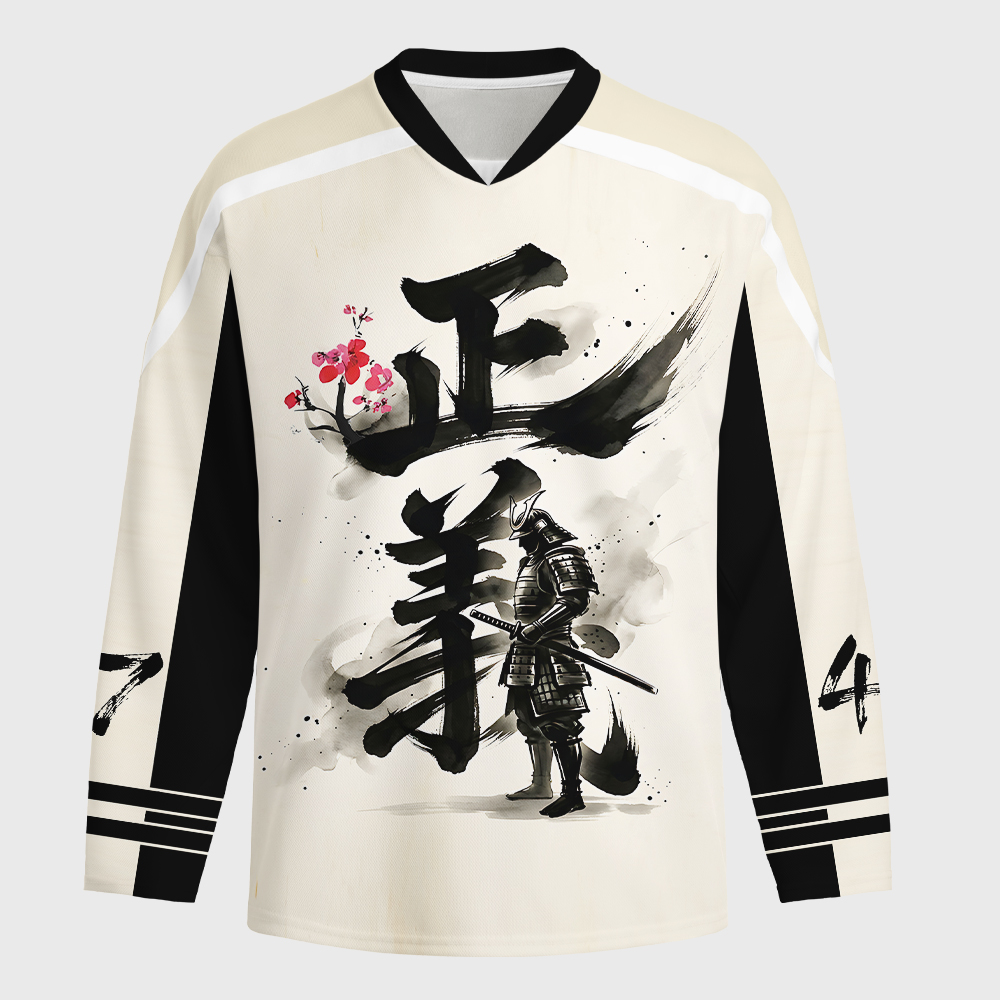 Tokyo-Tiger Justice Kanji Long-Sleeve Hockey Jersey