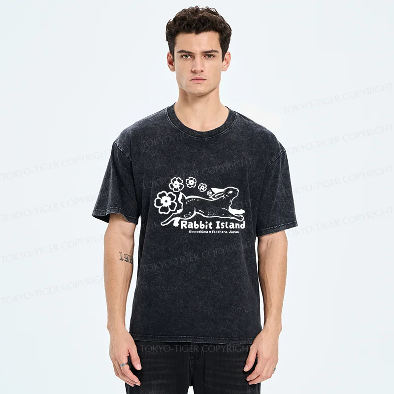 Tokyo-Tiger Rabbit Island Washed T-Shirt