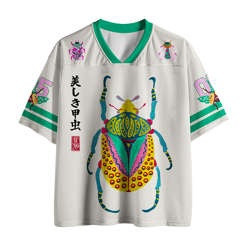 Tokyo-Tiger Patterned Beetle Mesh Jersey