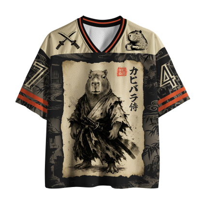 Tokyo-Tiger Calm Blade Capybara Samurai Mesh Jersey