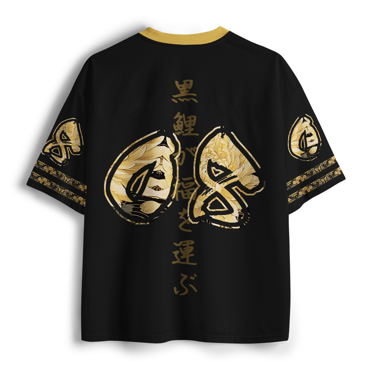 Tokyo-Tiger Black Koi Bringing Blessings Mesh Jersey