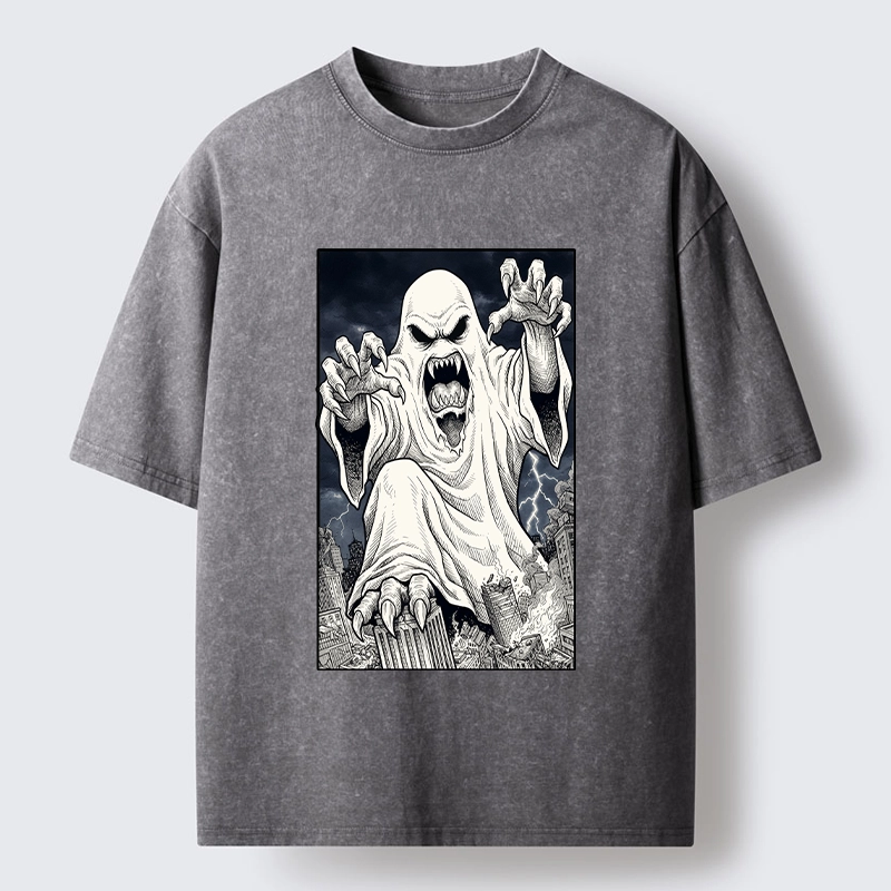 Tokyo‑Tiger Spooky Ghost Monster Washed T‑Shirt