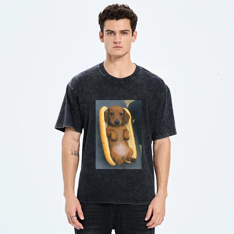 Tokyo-Tiger Dachshund Funny Washed T-Shirt