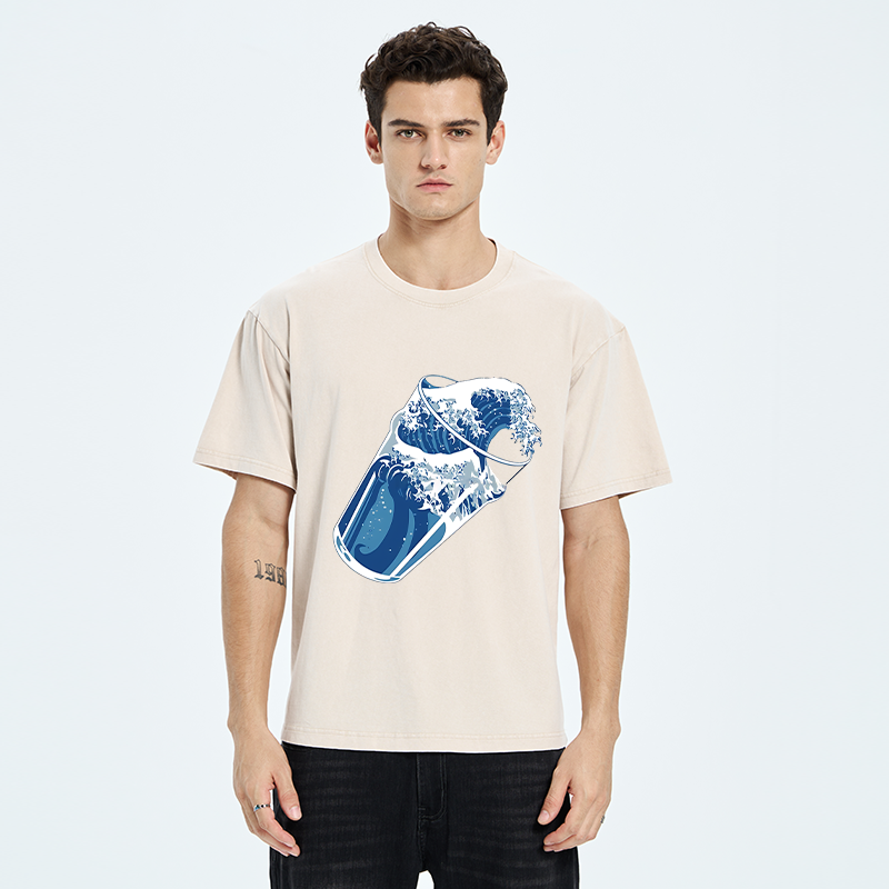 Tokyo-Tiger Waves In The Cup Washed T-Shirt