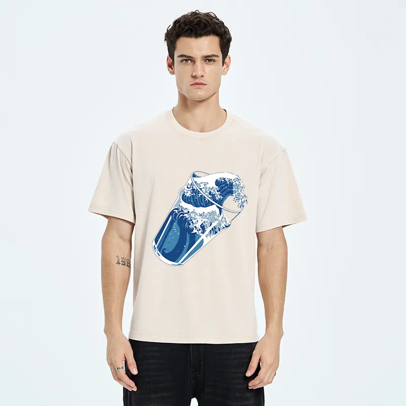 Tokyo-Tiger Waves In The Cup Washed T-Shirt