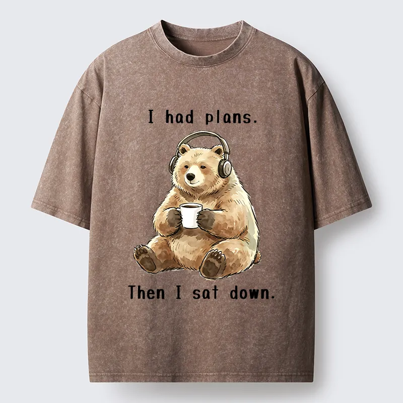 Tokyo-Tiger Funny Lazy Bear Meme Washed T-Shirt