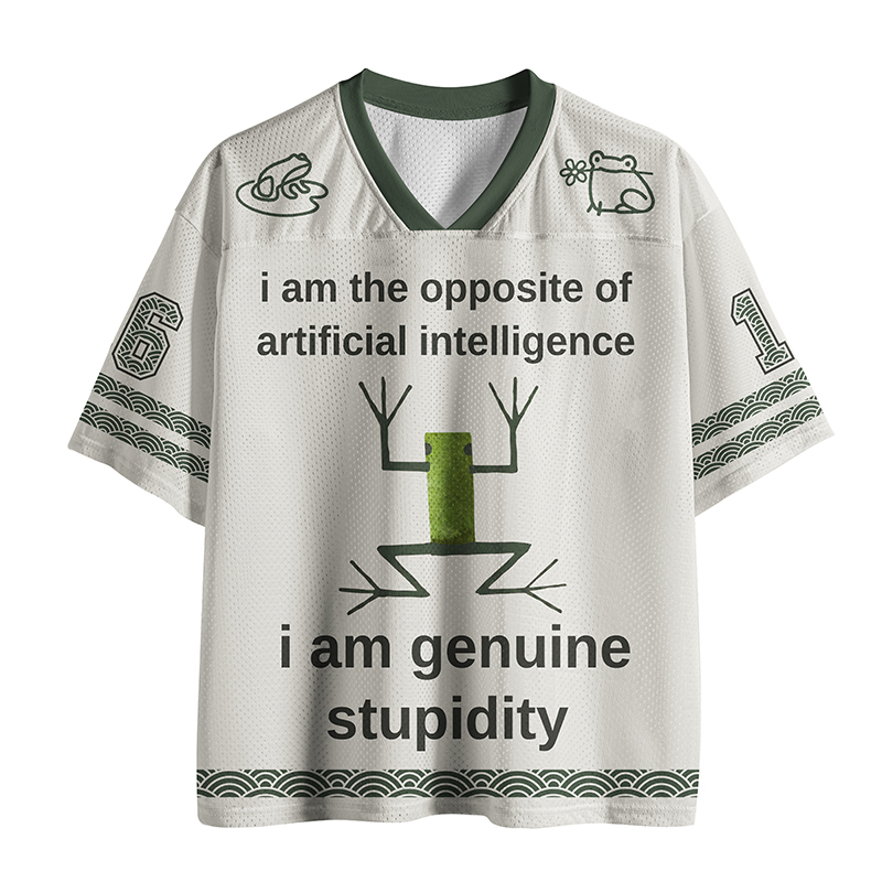Tokyo-Tiger Genuine Stupidity Frog Meme Mesh Jersey
