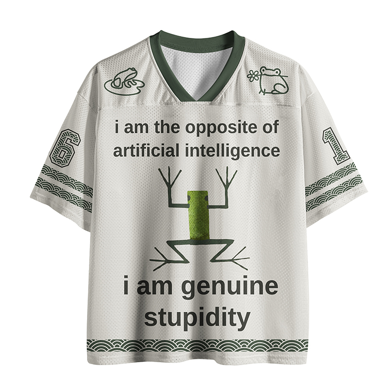Tokyo-Tiger Genuine Stupidity Frog Meme Mesh Jersey