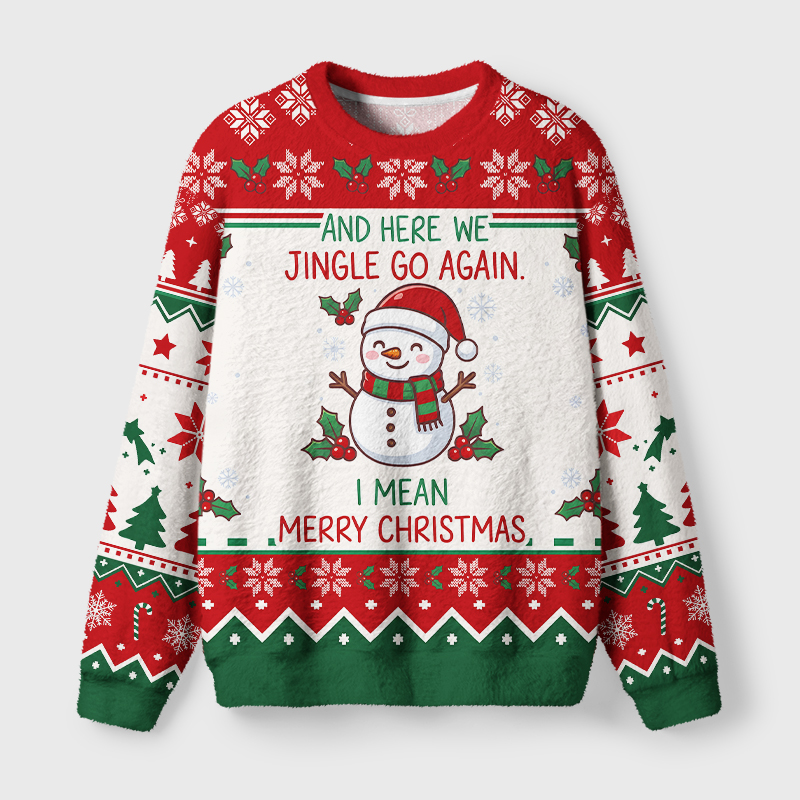 Tokyo-Tiger Sarcastic Funny Quote Snowman Fuzzy Christmas Ugly Sweatshirt