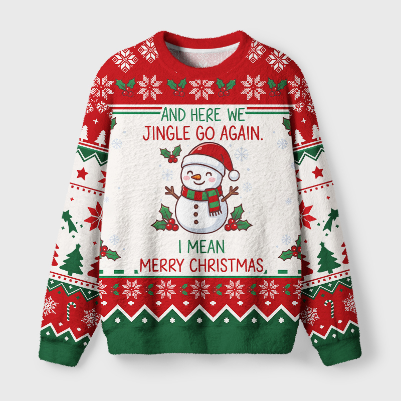 Tokyo-Tiger Sarcastic Funny Quote Snowman Fuzzy Christmas Ugly Sweatshirt