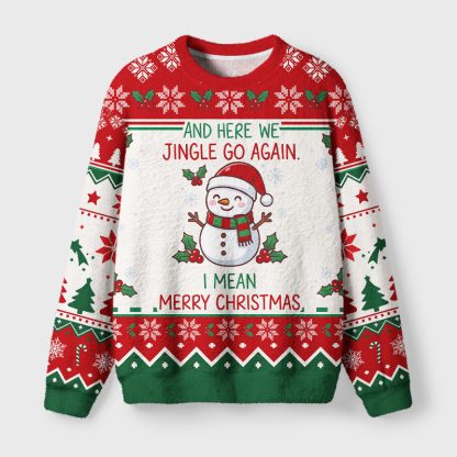 Tokyo-Tiger Sarcastic Funny Quote Snowman Fuzzy Christmas Ugly Sweatshirt