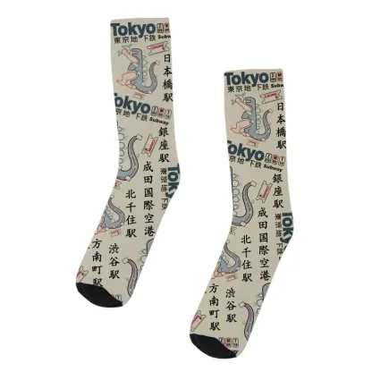 Tokyo-Tiger Funny Tokyo Subway Map Socks