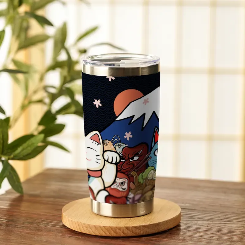 Tokyo-Tiger Fuji Lucky Cat 20oz Tumbler