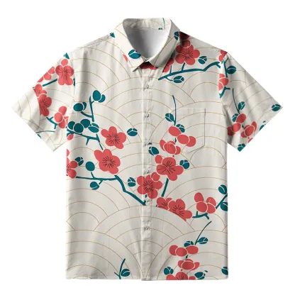 Tokyo-Tiger Blossom Wave Button-up Shirt