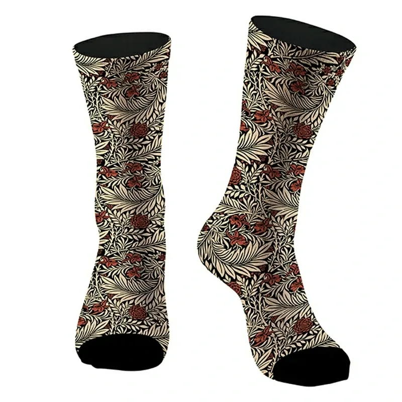 Tokyo-Tiger Red Flowers Among Leaves Socks