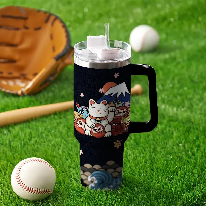 Tokyo-Tiger Fuji Lucky Cat 40oz Tumbler