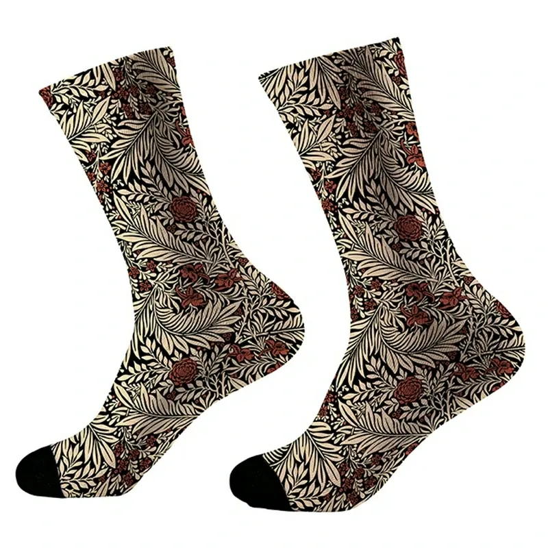Tokyo-Tiger Red Flowers Among Leaves Socks