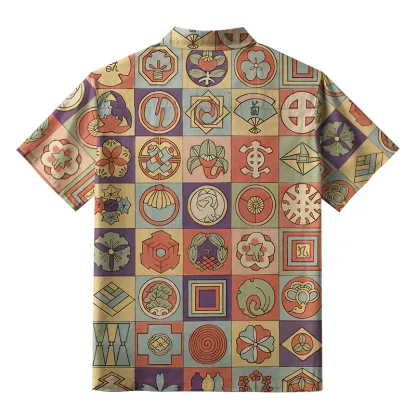 Tokyo-Tiger Japanese Symbolic Patchwork Aloha Hawaiian Shirt