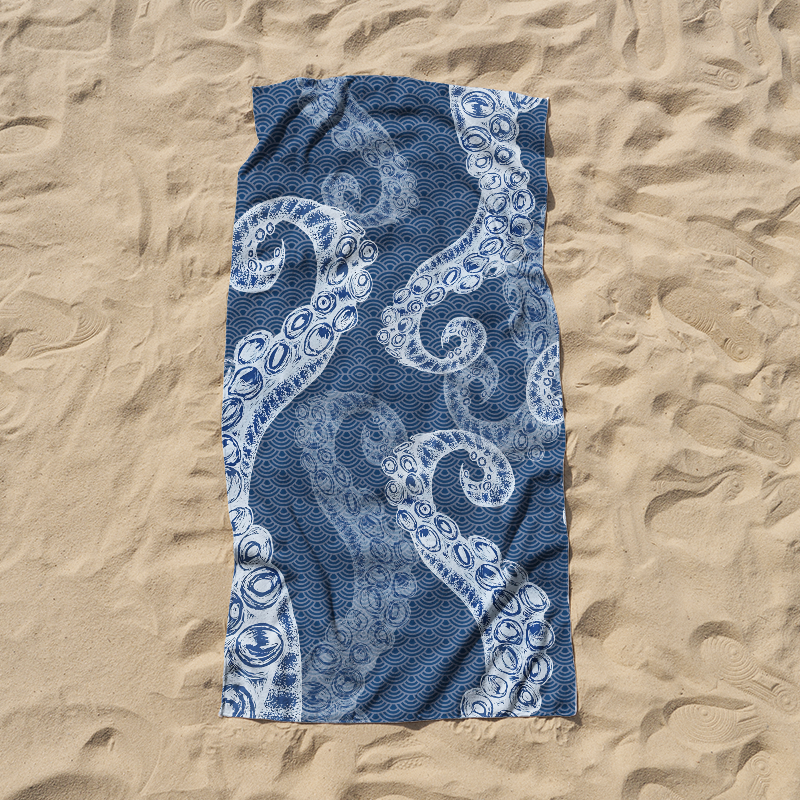 Tokyo-Tiger Octopus Tentacles Japanese Beach Towel