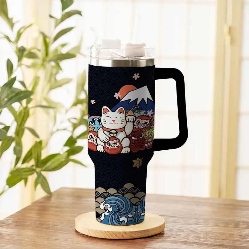 Tokyo-Tiger Fuji Lucky Cat 40oz Tumbler