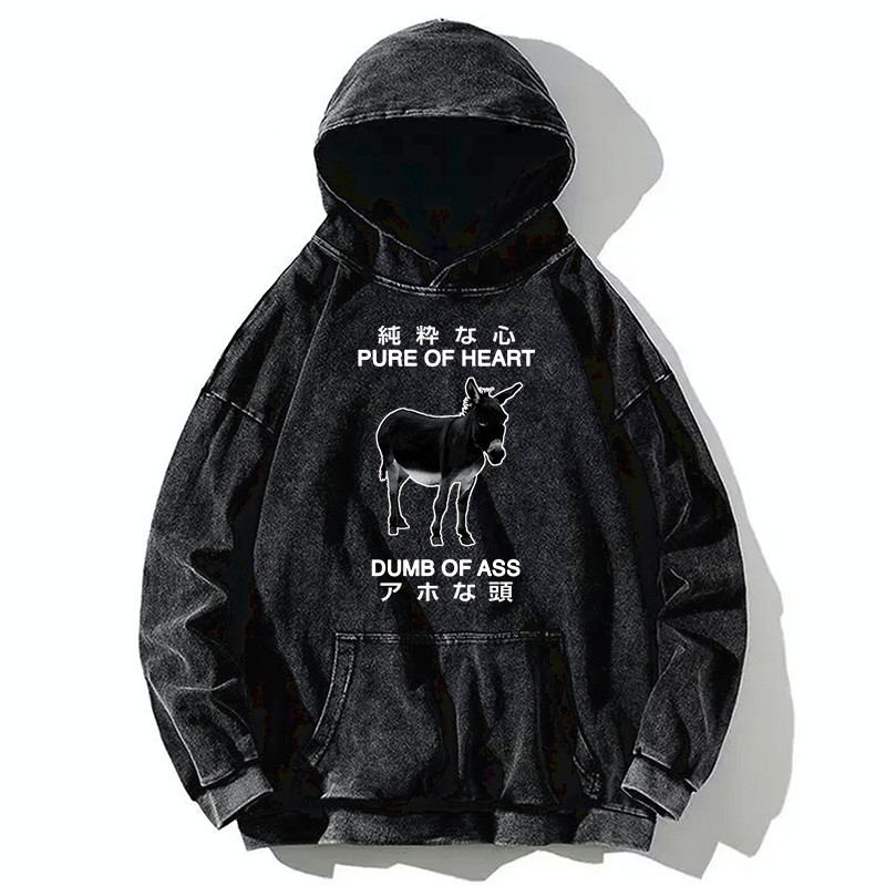 Tokyo-Tiger Pure Of Heart Dumb Of Ass Washed Hoodie