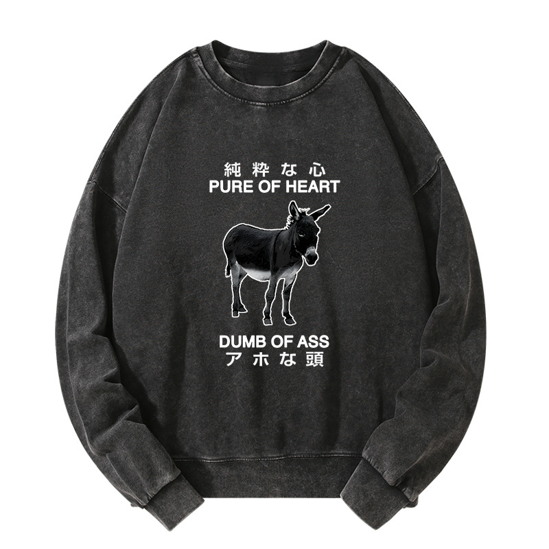 Tokyo-Tiger Pure Of Heart Dumb Of Ass Washed Sweatshirt
