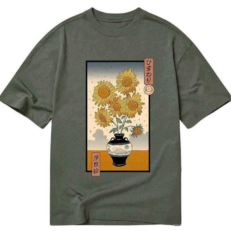 Tokyo-Tiger Sunflowers Ukiyo-e Classic T-Shirt