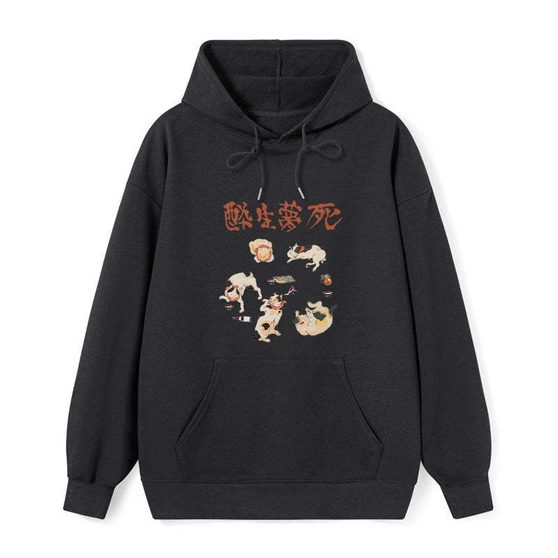 Tokyo-Tiger Drunken Cats Classic Hoodie Sale