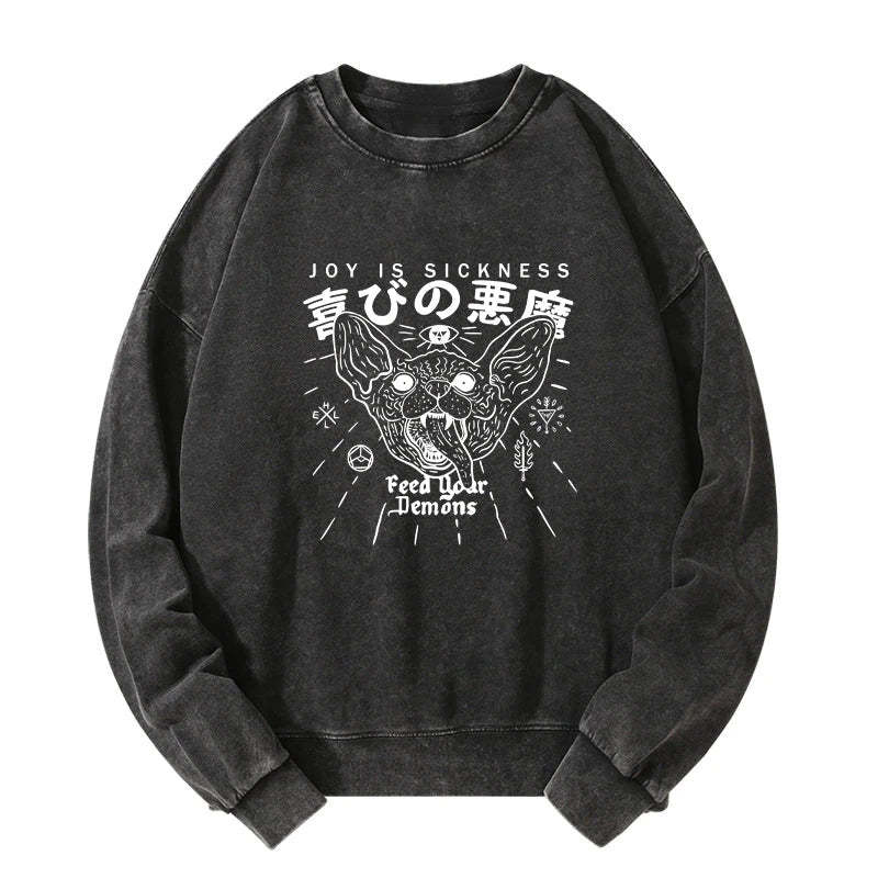Tokyo-Tiger Joy Is Sickness Washed Sweatshirt Sale