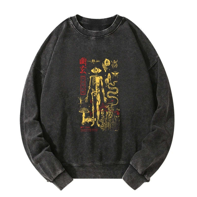 Tokyo-Tiger Spooky Ghost Japanese Washed Sweatshirt
