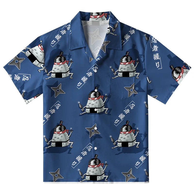 Tokyo-Tiger Ninja Onigiri Aloha Hawaiian Shirt