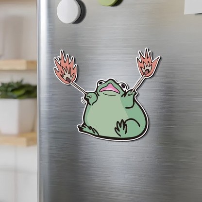 Tokyo-Tiger Funny Frog Waving Matches Fridge Magnet