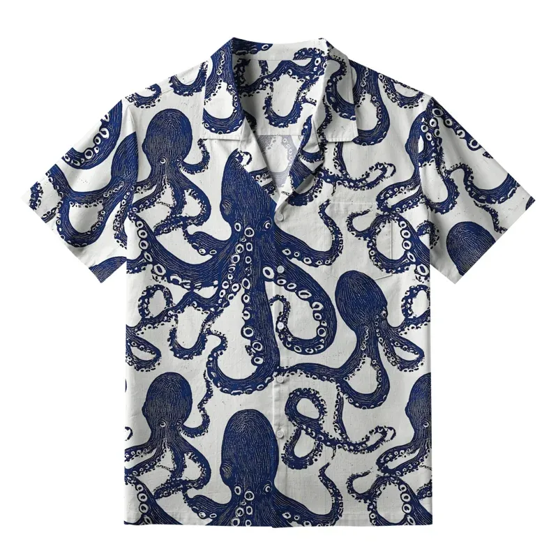 Tokyo-Tiger Ocean Octopus Aloha Hawaiian Shirt