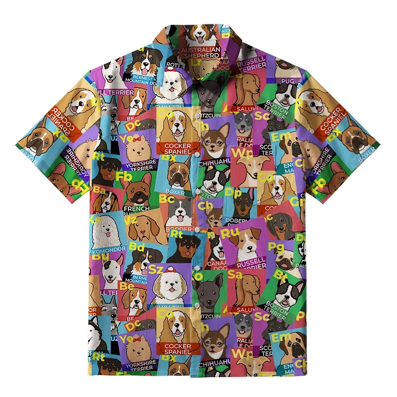 Tokyo-Tiger Funny Dog Elements Button-up Shirt